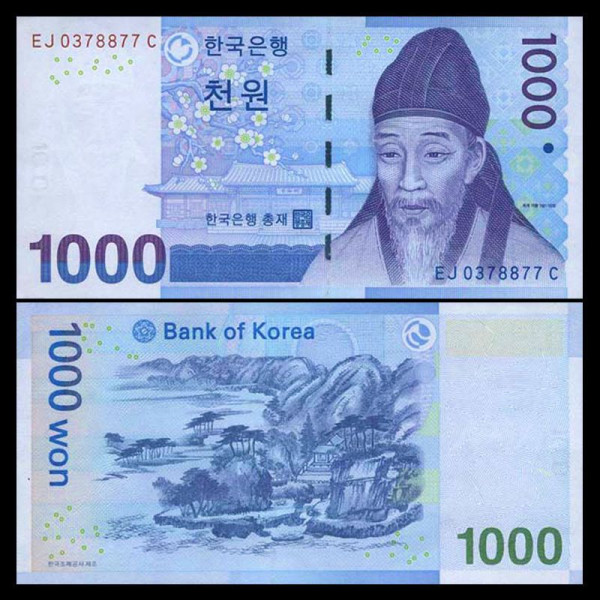 1000 Won Hàn Quốc bằng bao nhiêu tiền Việt Nam