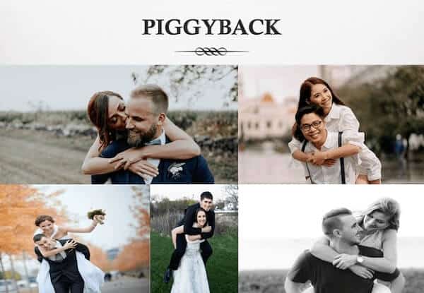 Tạo dáng chụp ảnh cưới nâng “cả giới của mình” trên lưng