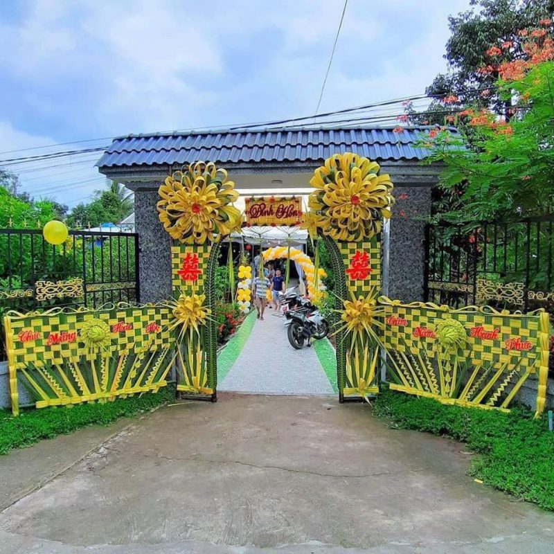 cổng hoa cưới lá dừa