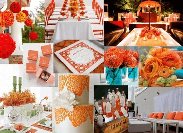 Ý nghĩa của việc trang trí đám cưới màu cam