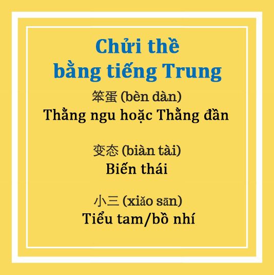 Những câu chửi thề tiếng Trung thông dụng